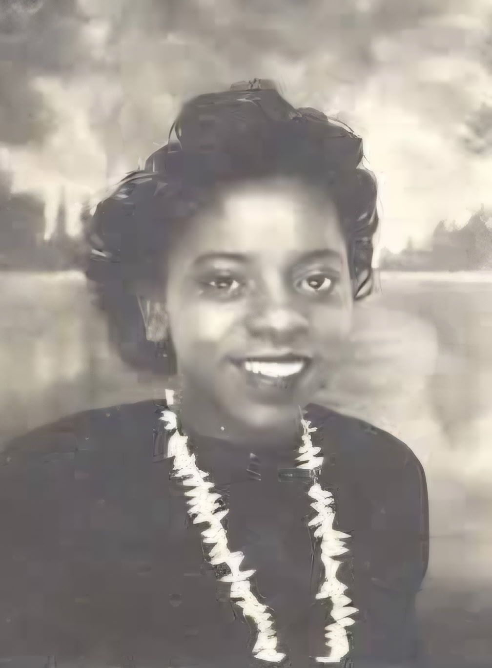 Black-and-white photograph of Grandma Ada as a young woman